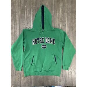 Notre Dame Champs Legend Hoodie Green Embroidered Logo Sweatshirt Heavy